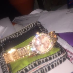 Gold diamond watch